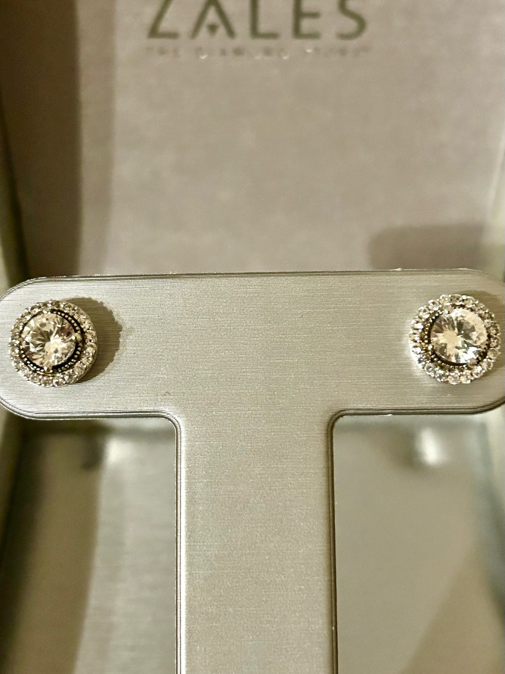 Sterling Silver Lab Sapphire Halo Stud Earrings - Sparkling